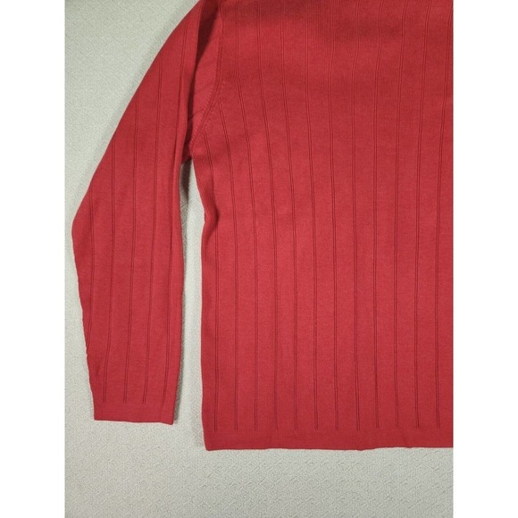 Vintage Halogen‎ Sweater Mens Medium M Red Ribbed Pullover V Neck Y2K NWT 2 - Picture 12 of 12